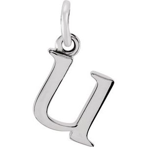 Sterling Silver Lowercase Initial u 16" Necklace - BN & CO JEWELRY