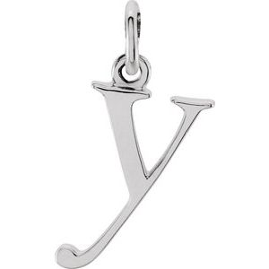 Sterling Silver Lowercase Initial y 16" Necklace - BN & CO JEWELRY