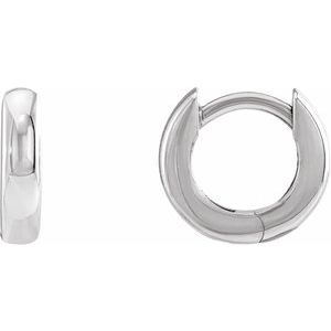 Sterling Silver 9.5 mm Hinged Huggie Hoop Earrings - BN & CO JEWELRY
