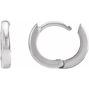 Sterling Silver 12 mm Hinged Huggie Hoop Earrings - BN & CO JEWELRY