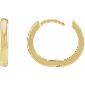 14K Yellow 15 mm Hinged Huggie Hoop Earrings - BN & CO JEWELRY