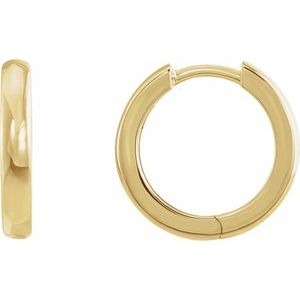 14K Yellow 15 mm Hinged Huggie Hoop Earrings - BN & CO JEWELRY