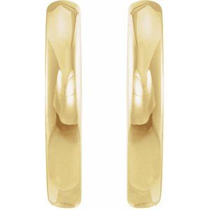 14K Yellow 15 mm Hinged Huggie Hoop Earrings - BN & CO JEWELRY