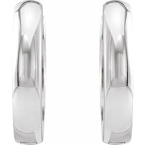 Platinum 12 mm Hinged Huggie Hoop Earrings - BN & CO JEWELRY