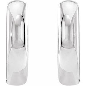 14K White 9.5 mm Hinged Huggie Hoop Earrings - BN & CO JEWELRY