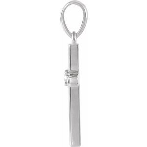 14K White .015 CT Natural Diamond Cross Pendant - BN & CO JEWELRY
