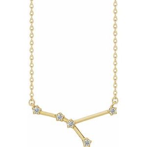 14K Yellow 1/8 CTW Natural Diamond Cancer 16-18" Necklace - BN & CO JEWELRY