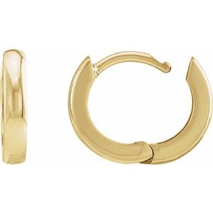 14K Yellow 12 mm Hinged Huggie Hoop Earrings - BN & CO JEWELRY