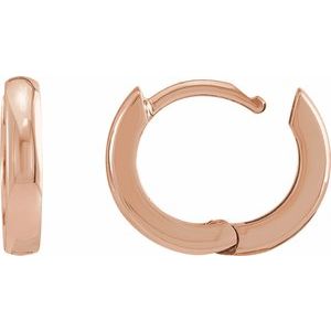 14K Rose 12 mm Hinged Huggie Hoop Earrings - BN & CO JEWELRY