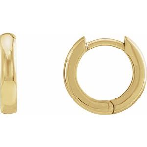 14K Yellow 12 mm Hinged Huggie Hoop Earrings - BN & CO JEWELRY