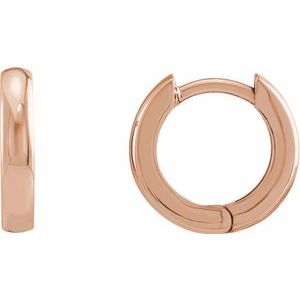 14K Rose 12 mm Hinged Huggie Hoop Earrings - BN & CO JEWELRY