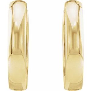 14K Yellow 12 mm Hinged Huggie Hoop Earrings - BN & CO JEWELRY