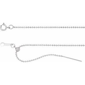 14K White 1 mm Adjustable Threader Bead 16-22" Chain - BN & CO JEWELRY