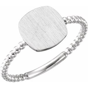 Continuum Sterling Silver Antique Engravable Beaded Ring - BN & CO JEWELRY