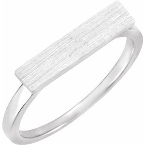 14K White 16x4 mm Rectangle Signet Ring - BN & CO JEWELRY