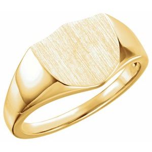 14K Yellow 11 mm Shield Signet Ring - BN & CO JEWELRY