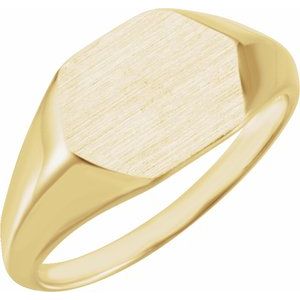 14K Yellow 12x10 mm Geometric Signet Ring - BN & CO JEWELRY