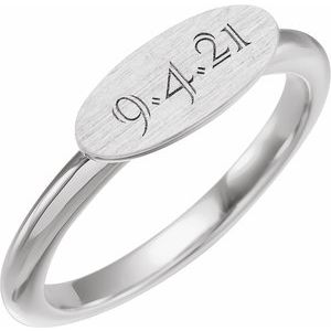 Sterling Silver 13x5.5 mm Oval Signet Ring - BN & CO JEWELRY