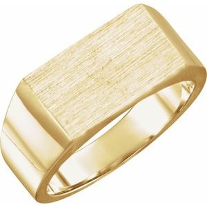 14K Yellow 15x6 mm Rectangle Signet Ring - BN & CO JEWELRY