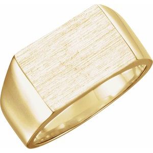 14K Yellow 15x11 mm Rectangle Signet Ring - BN & CO JEWELRY