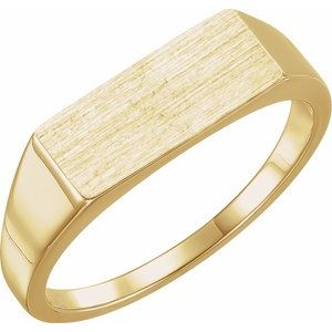 14K Yellow 15x7 mm Rectangle Signet Ring - BN & CO JEWELRY