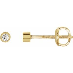 14K Yellow .04 CTW Natural Diamond Micro Bezel-Set Earrings - BN & CO JEWELRY