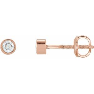 14K Rose 1/8 CTW Natural Diamond Micro Bezel-Set Earrings - BN & CO JEWELRY
