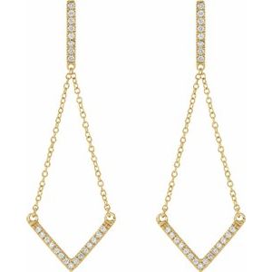 14K Yellow 1/4 CTW Natural Diamond V Earrings - BN & CO JEWELRY