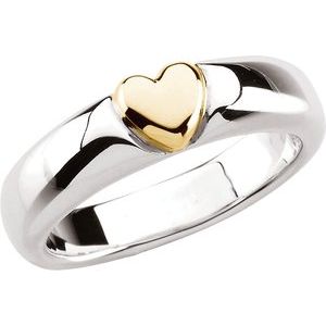 Sterling Silver & 14K Yellow Heart Ring - BN & CO JEWELRY