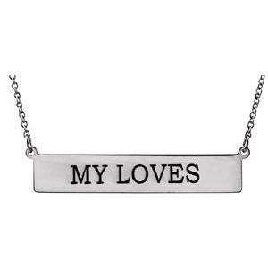 14K White Engravable Bar 19.5" Necklace - BN & CO JEWELRY