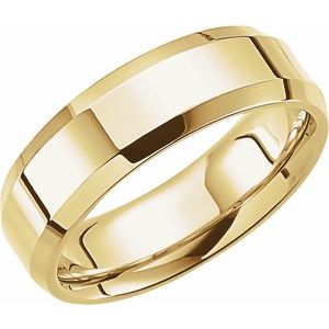 14K Yellow 8 mm Beveled-Edge Comfort-Fit Band Size 10.5 - BN & CO JEWELRY