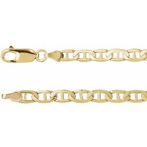 14K Yellow 4.5 mm Curbed Anchor 24" Chain - BN & CO JEWELRY