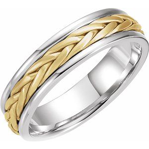 14K White/Yellow 5 mm Woven Band Size 8 - BN & CO JEWELRY