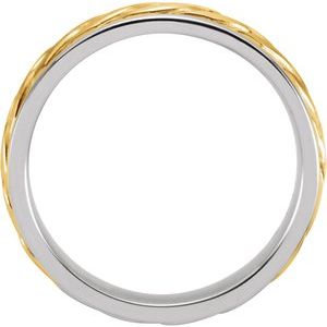 14K White/Yellow 5 mm Woven Band Size 8 - BN & CO JEWELRY