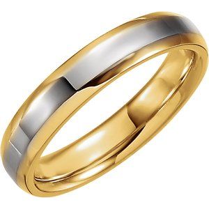 14K Yellow/White 4 mm Beveled-Edge Band Size 7.5 - BN & CO JEWELRY
