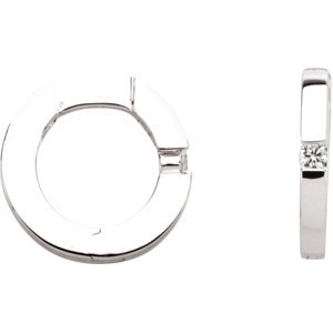 14K White .07 CTW Natural Diamond Hoop Earrings - BN & CO JEWELRY