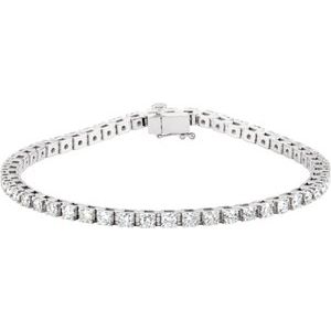 14K White 3 1/2 CTW Lab-Grown Diamond Line 7 1/4" Bracelet - BN & CO JEWELRY
