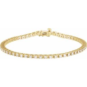 14K Yellow 2 1/4 CTW Lab-Grown Diamond Line 7 1/4" Bracelet - BN & CO JEWELRY