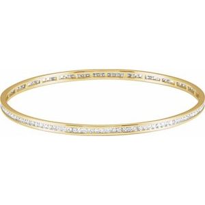 14K Yellow 1 1/2 CTW Natural Diamond Stackable Bangle 8" Bracelet - BN & CO JEWELRY