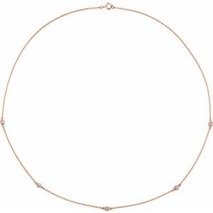 14K Rose 1/4 CTW Natural Diamond 5-Station 18" Necklace - BN & CO JEWELRY
