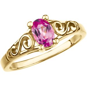 14KY October Imitation Birthstone Ring - BN & CO JEWELRY
