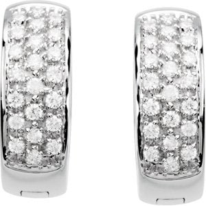 14K White 1/3 CTW Natural Diamond Huggie Earrings - BN & CO JEWELRY