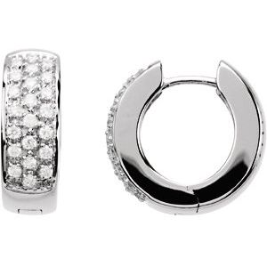 14K White 1/3 CTW Natural Diamond Huggie Earrings - BN & CO JEWELRY