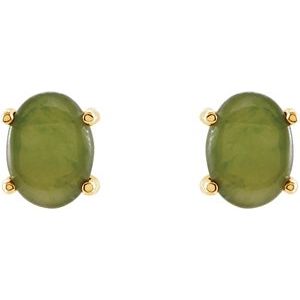 14K Yellow Natural Nephrite Jade Earrings - BN & CO JEWELRY