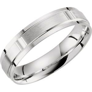10K White 5 mm Grooved Band Size 10 - BN & CO JEWELRY