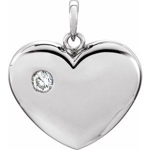 Sterling Silver 1/6 CT Natural Diamond Heart Pendant - BN & CO JEWELRY