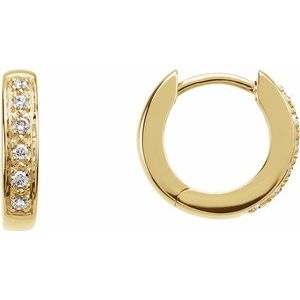 14K Yellow 1/10 CTW Natural Diamond Huggie Earrings - BN & CO JEWELRY