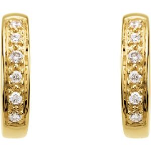 14K Yellow 1/10 CTW Natural Diamond Huggie Earrings - BN & CO JEWELRY