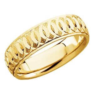 14K Yellow 6 mm Overlapping Circle Pattern Band Size 11.5 - BN & CO JEWELRY