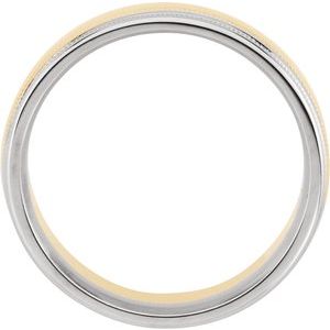 14K White & Yellow 8 mm Double Edge Band with Milgrain Size 8 - BN & CO JEWELRY